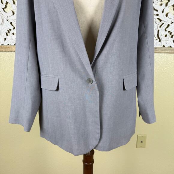Abercrombie & Fitch | Women’s Classic Suiting Blazer Single Button Grey Large - Picture 8 of 9